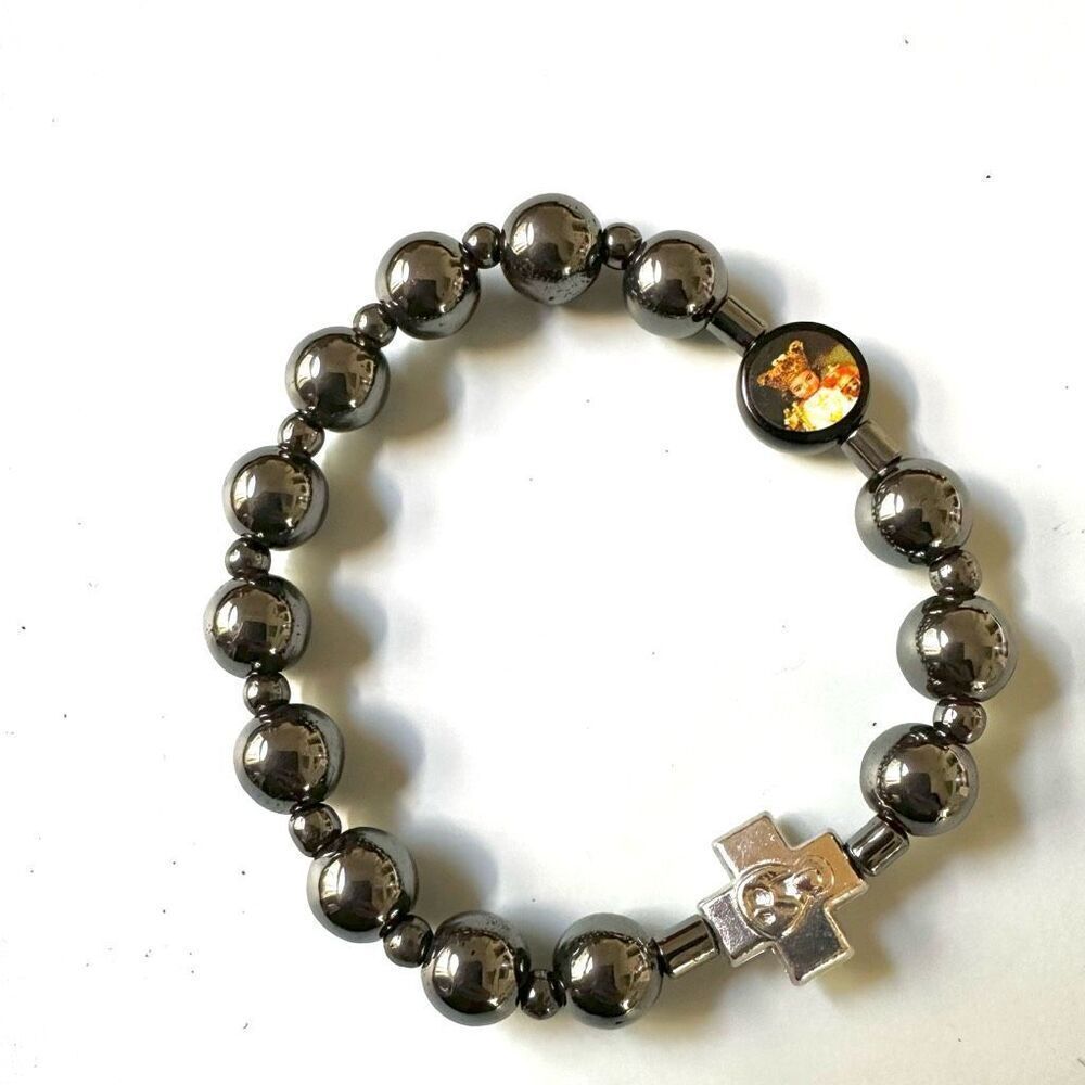 Arian Opoc (" the holy mount) cross hematite bracelet